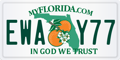 FL license plate EWAY77