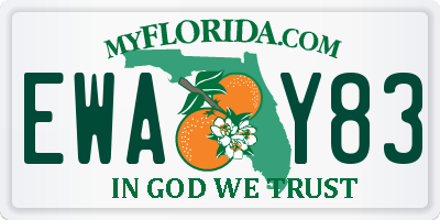 FL license plate EWAY83