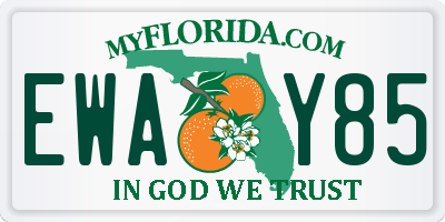 FL license plate EWAY85