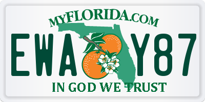 FL license plate EWAY87