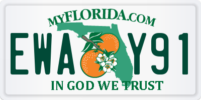 FL license plate EWAY91