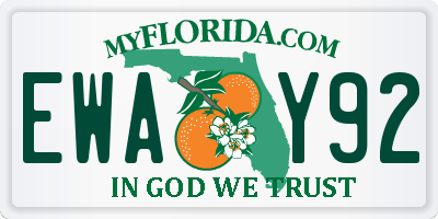 FL license plate EWAY92