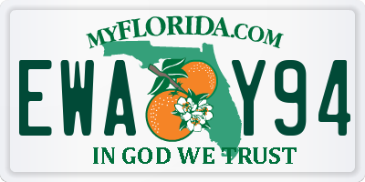 FL license plate EWAY94