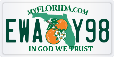 FL license plate EWAY98