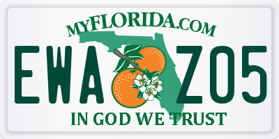 FL license plate EWAZ05