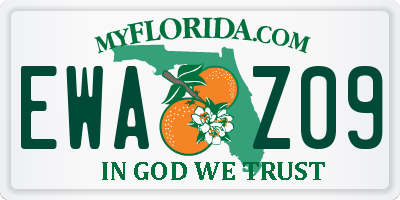 FL license plate EWAZ09