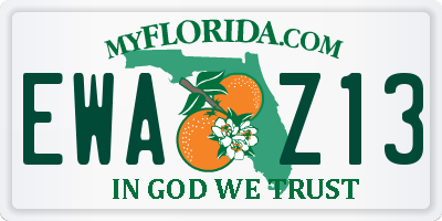 FL license plate EWAZ13