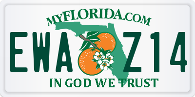 FL license plate EWAZ14