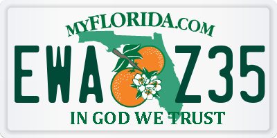 FL license plate EWAZ35