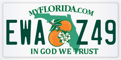 FL license plate EWAZ49