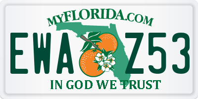 FL license plate EWAZ53