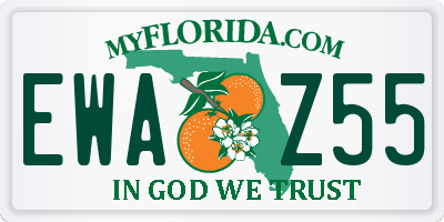 FL license plate EWAZ55