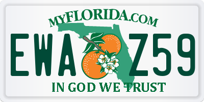 FL license plate EWAZ59