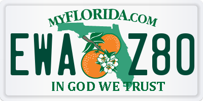 FL license plate EWAZ80
