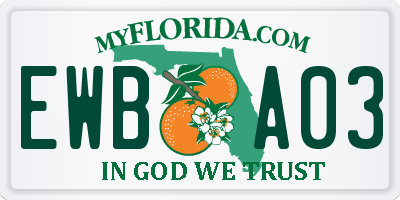 FL license plate EWBA03