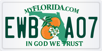 FL license plate EWBA07