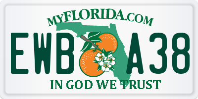 FL license plate EWBA38