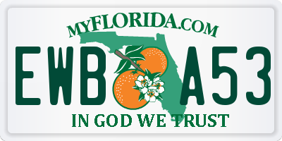 FL license plate EWBA53