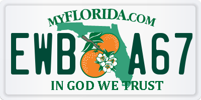 FL license plate EWBA67