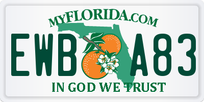 FL license plate EWBA83