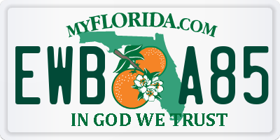 FL license plate EWBA85