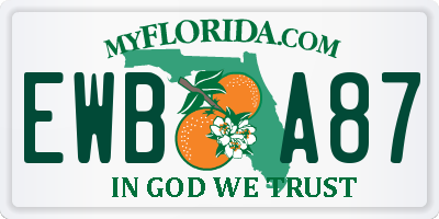 FL license plate EWBA87