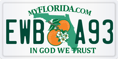 FL license plate EWBA93