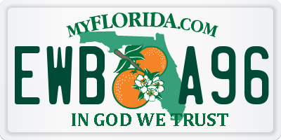 FL license plate EWBA96