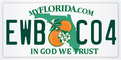 FL license plate EWBC04
