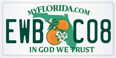 FL license plate EWBC08