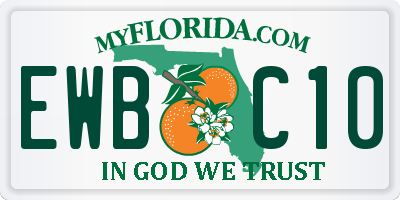 FL license plate EWBC10
