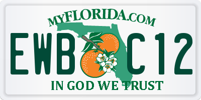 FL license plate EWBC12