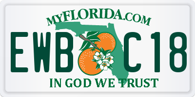 FL license plate EWBC18