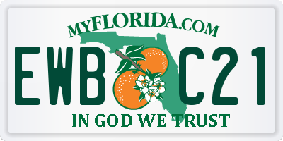 FL license plate EWBC21