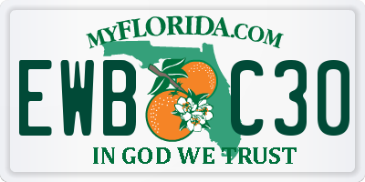 FL license plate EWBC30