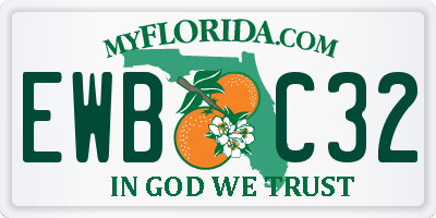 FL license plate EWBC32