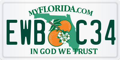 FL license plate EWBC34
