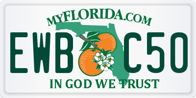FL license plate EWBC50