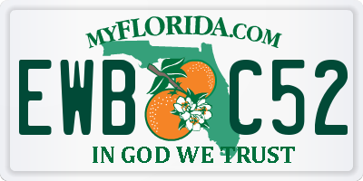 FL license plate EWBC52