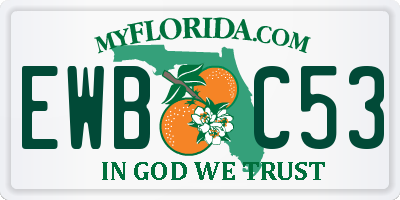 FL license plate EWBC53