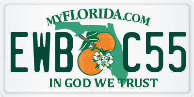 FL license plate EWBC55