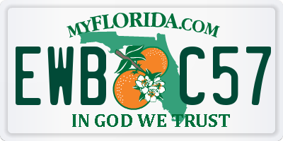 FL license plate EWBC57