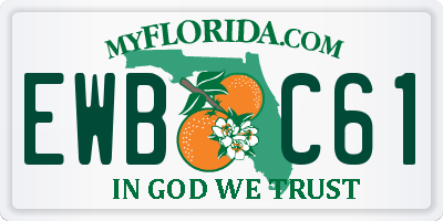 FL license plate EWBC61