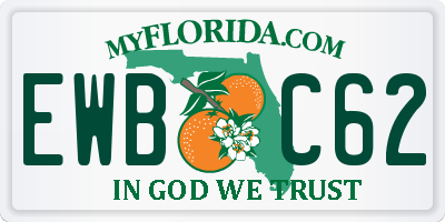 FL license plate EWBC62