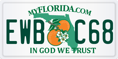 FL license plate EWBC68
