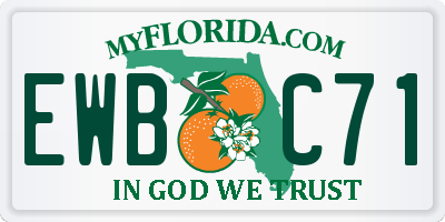 FL license plate EWBC71