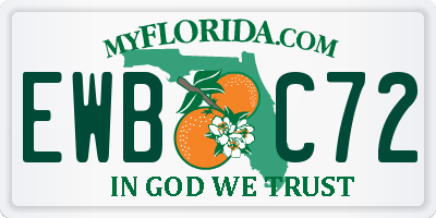 FL license plate EWBC72