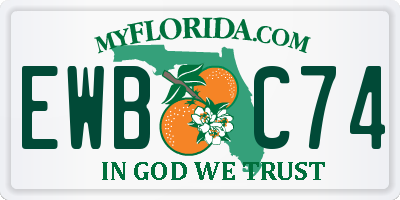 FL license plate EWBC74