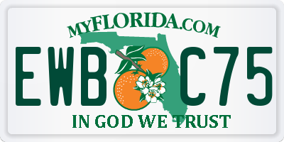 FL license plate EWBC75