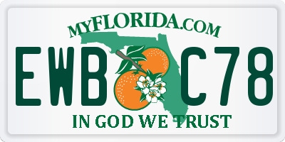 FL license plate EWBC78